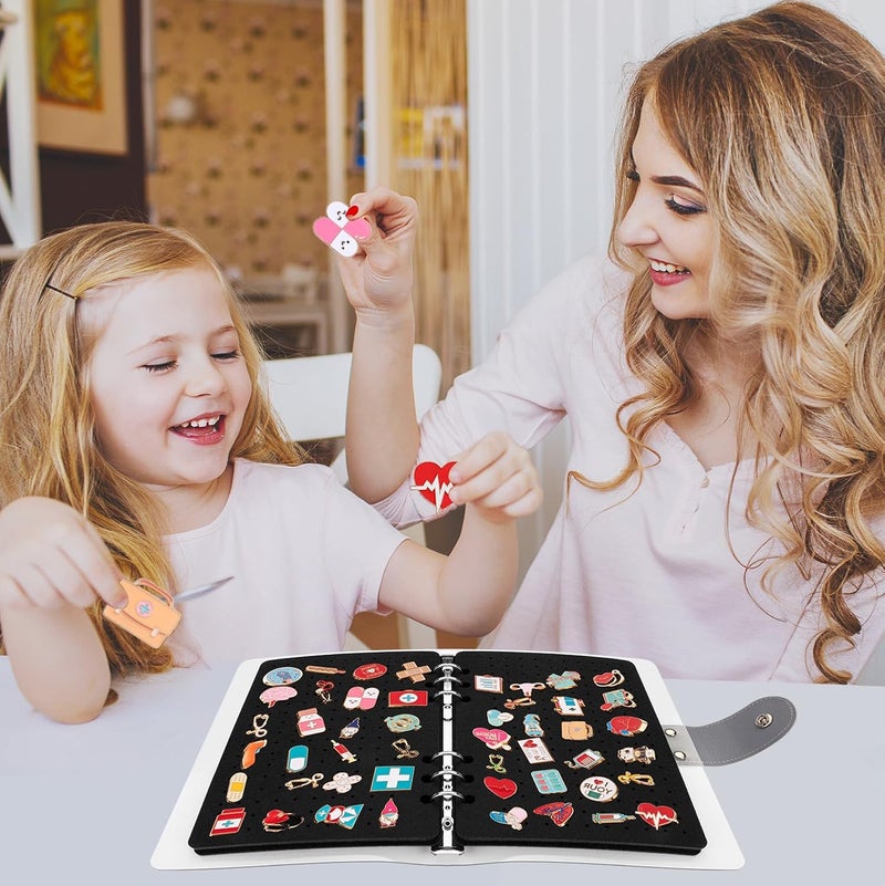 LSLYHTC 2Pcs 8 Pages Enamel Pin Display Book for Enamel Pins, Portable Travel Pins Trading Book for Collectors, A5 Pin Collection Storage Organizer Books with Clear PVC Cover (Not Include Accessories) - Image 5